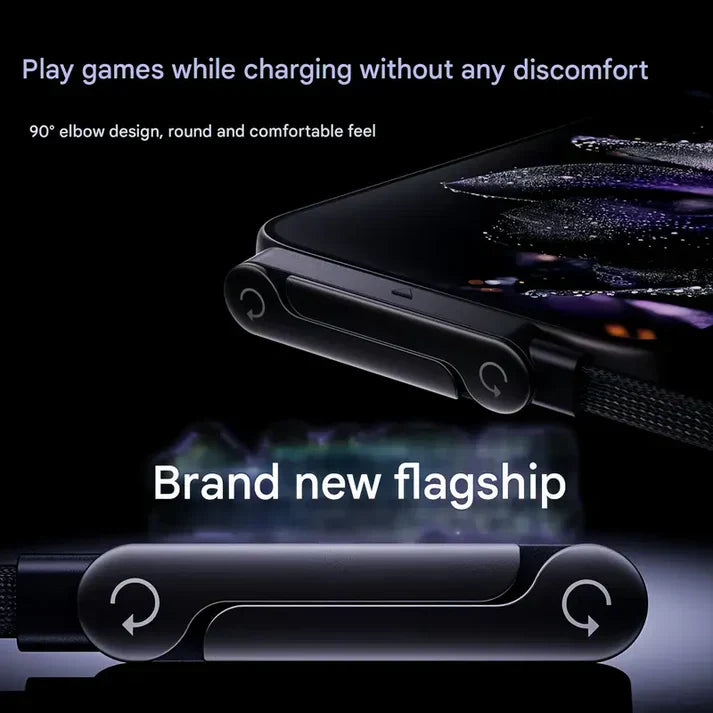 2-in-1 Invisible Holder Charger Cable with Stand - 240W Fast Charging