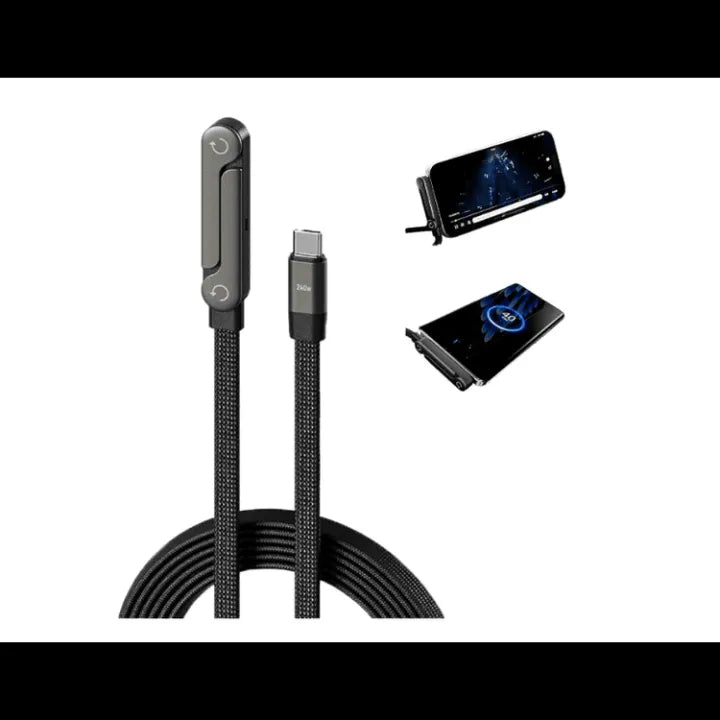 2-in-1 Invisible Holder Charger Cable with Stand - 240W Fast Charging