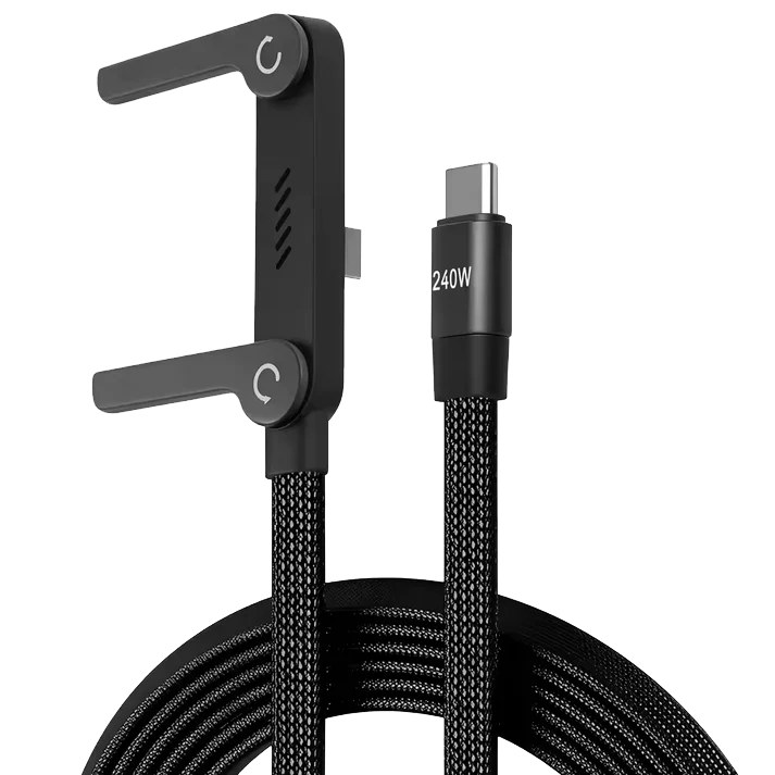 2-in-1 Invisible Holder Charger Cable with Stand - 240W Fast Charging